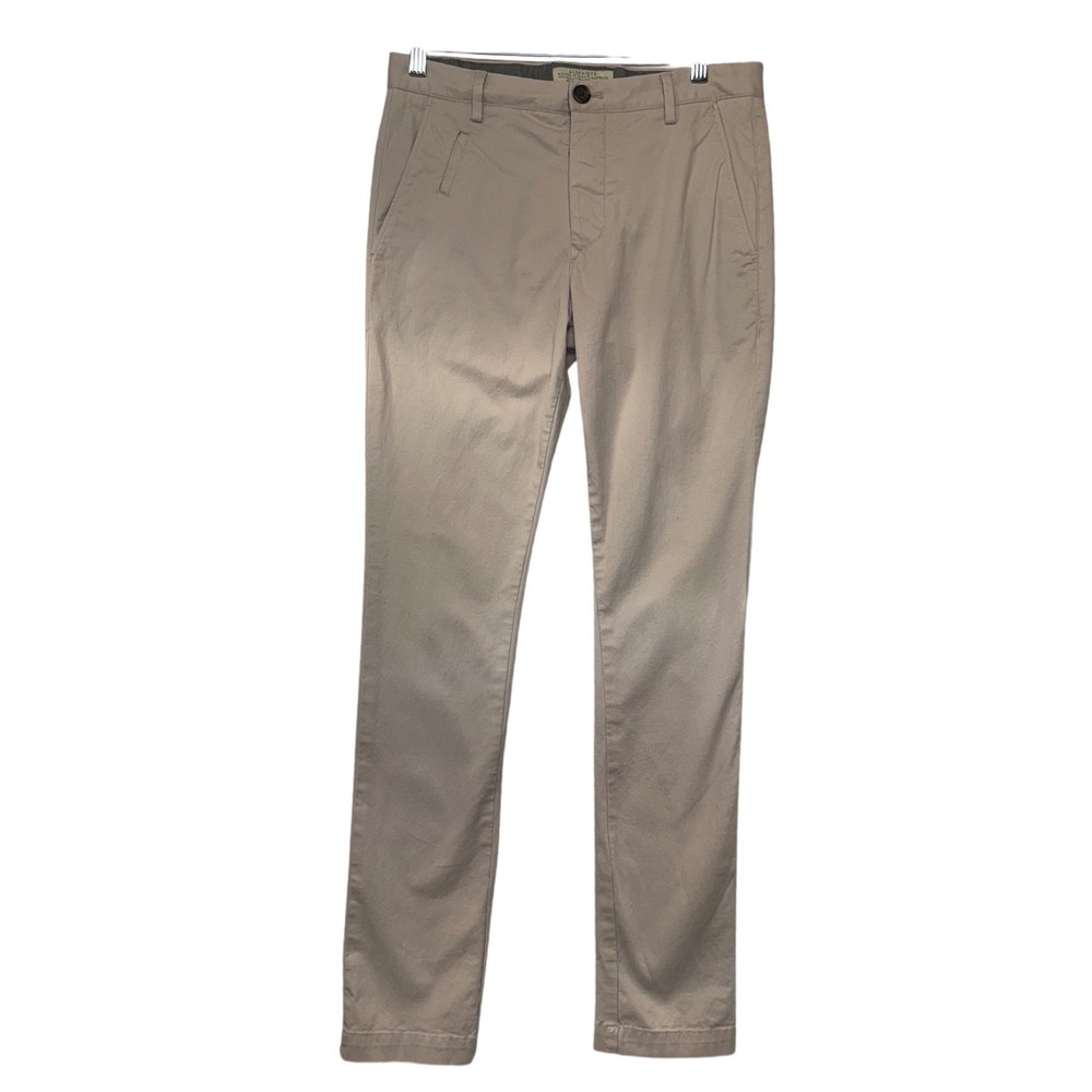 AllSaints Pipe Chino Pants Tan Pink Slim Fit Cotton Stretch MT032C Size 28